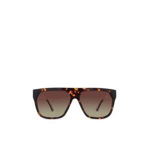 NEW BANBÉ the shields oversized framed sunglass in havana-brown fade